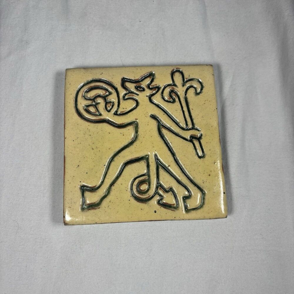 Bucks County 5x5 Ram Demon Ceramic Tile Plaque - Picture 1 of 7